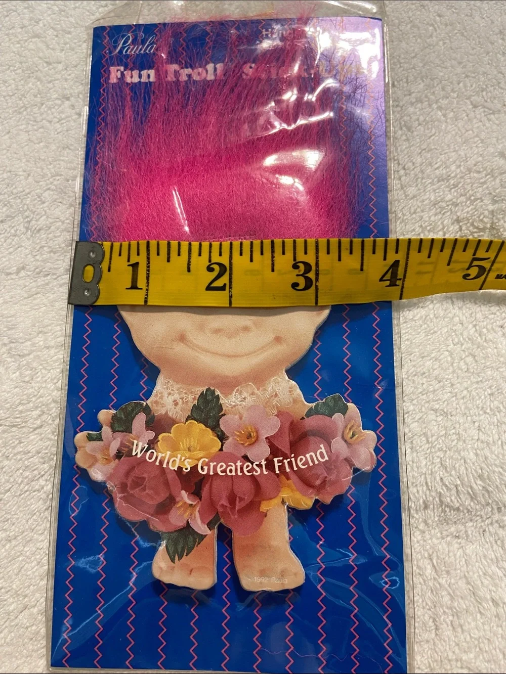 Vintage 1992 Troll cardboard card decor